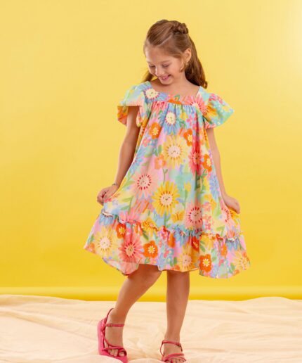 Vestido Flor Feliz Manguinha 63