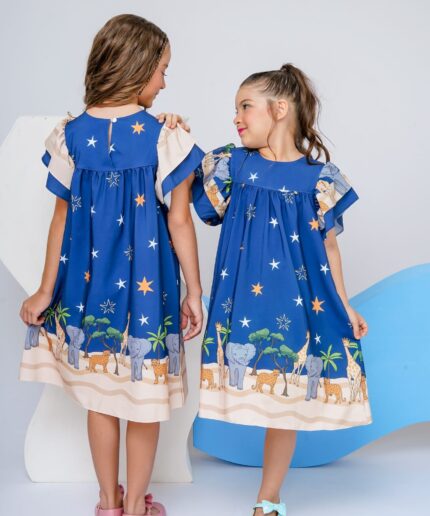Vestido Frufru Safari Marinho 50