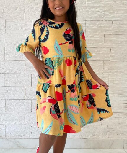 Vestido Viscolinho Mostarda 55