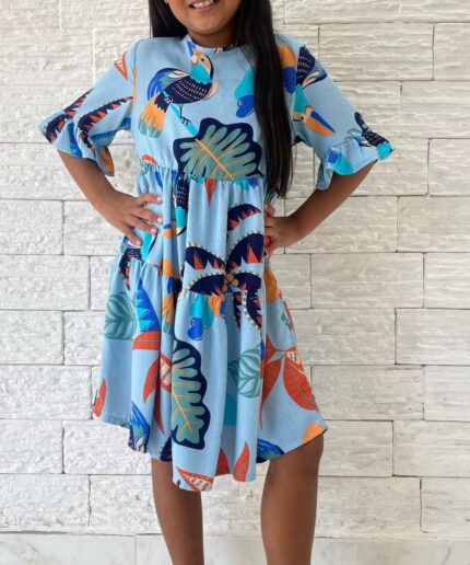 Vestido Viscolinho Azul 55