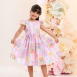 Vestido Rosa Manga Dupla 63