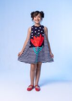 Vestido Listra Preto Flor 60
