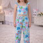 Conjunto Cropped e Calça Azul 55