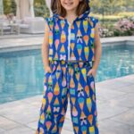 Conjunto Colete Capuz Azul 60