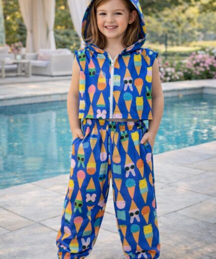 Conjunto Colete Capuz Azul 60