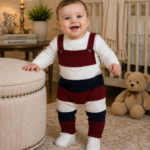 Baby Conjunto Tricot Listras Marinho 127