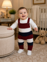 Baby Conjunto Tricot Listras Marinho 127