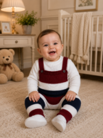 Baby Conjunto Tricot Listras Marinho 127 - Imagem 3