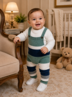Baby Conjunto Tricot Listras Verde 127