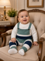 Baby Conjunto Tricot Listras Verde 127 - Imagem 3